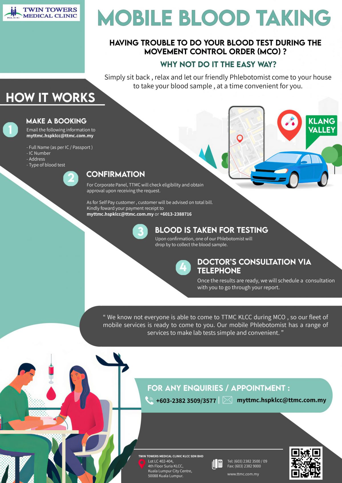 Mobile Blood Collection by Twin Tower Medical Centre KLCC